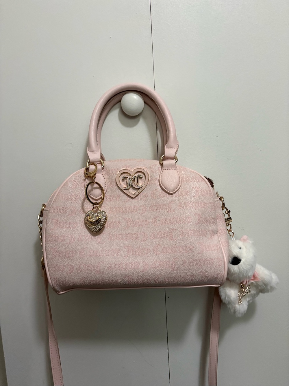 Juicy Couture Light Pink Dome Satchel with Heart Charm - Picture 1 of 3